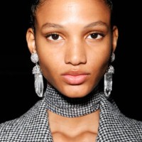 Model poses backstage at the Ermanno Scervino fashion show during the Milan Fashion Week - Womenswear Fall/Winter 2025/2026 on March 01, 2025 in...