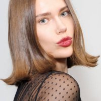 Model poses backstage at the Luisa Spagnoli fashion show during the Milan Fashion Week - Womenswear Fall/Winter 2025/2026 on March 01, 2025 in Milan,...