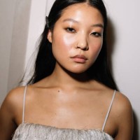 Model poses backstage at the Rotate show during the Copenhagen Fashion Week Spring/Summer 2024 on August 10, 2023 in Copenhagen, Denmark.