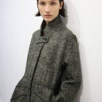 Model poses backstage prior to the Dawei Womenswear Fall Winter 2023-2024 show as part of Paris Fashion Week on February 28, 2023 in Paris, France.