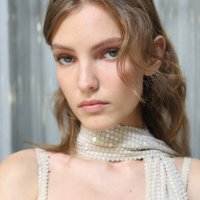 Model poses backstage prior to the Elie Saab Womenswear Spring-Summer 2025 show as part of Paris Fashion Week on September 28, 2024 in Paris, France.