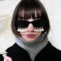 Model poses backstage prior to the Kimhekim Womenswear Fall/Winter 2024-2025 show as part of Paris Fashion Week on February 28, 2024 in Paris, France.
