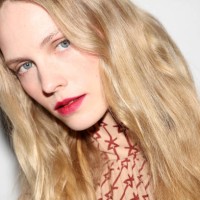 Model poses backstage prior to the Léonard Paris Womenswear Fall/Winter 2024-2025 show as part of Paris Fashion Week on March 01, 2024 in Paris,...