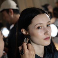 Model prepares before the Jason Wu Collection fashion show during the September 2024 New York Fashion Week on September 08, 2024 in New York City.