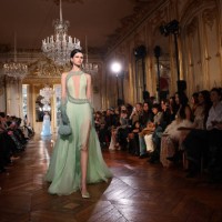 Model presents a creation for Georges Hobeika during the Women's Haute-Couture Spring/Summer 2024 Fashion Week in Paris on January 22, 2024.