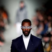 Model presents a creation from the Portuguese fashion designer Nuno Gama during the Lisbon Fashion Week - ModaLisboa AWAKE F/W 20-21 in Lisbon,...