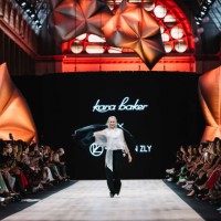 Model showcases designs by Kara Baker on the F The Invisible Runway during the Melbourne Fashion Festival 2025 at Royal Exhibition Building on March...