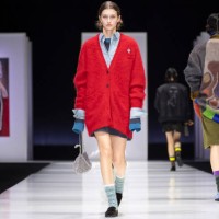 Model walks the runway at the Anteprima fashion show during the Milan Fashion Week - Womenswear Fall/Winter 2025/2026 on February 27, 2025 in Milan,...