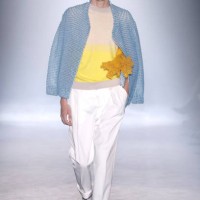 Model walks the runway at the Bielo fashion show during the 080 Barcelona Fashion Fall/Winter 2024-2025 on April 12, 2024 in Barcelona, Spain.