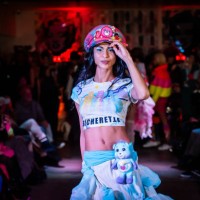 Model walks the runway at the Care Bears Loves Richerette show during February 2025 New York Fashion week on February 07, 2025 in New York City.