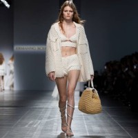 Model walks the runway at the Ermanno Scervino fashion show during the Milan Womenswear Spring/Summer 2025 on September 21, 2024 in Milan, Italy.