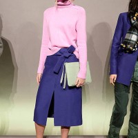 Model walks the runway at the J.Crew Autumn Winter 2015 fashion show during New York Fashion Week on February 17, 2015 in New York, United States.