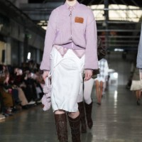 Model walks the runway at the Marco Rambaldi fashion show during the Milan Fashion Week - Womenswear Fall/Winter 2025/2026 on February 26, 2025 in...