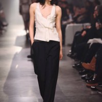 Model walks the runway at the MM6 Maison Margiela fashion show during the Milan Fashion Week - Womenswear Fall/Winter 2025/2026 on February 27, 2025...