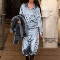 Model walks the runway at the Opera Sport show during the Copenhagen Fashion Week Autumn/Winter 2025 on January 27, 2025 in Copenhagen, Denmark.