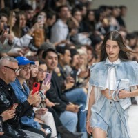Model walks the runway at the Peter Sposito show during Day 1 of Mercedes-Benz Fashion Week Mexico 2024 on October 15, 2024 in Mexico City, Mexico.