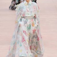 Model walks the runway during the Chanel Paris Womenswear Spring-Summer 2025 show as part of Paris Fashion Week on October 01, 2024 in Paris, France.