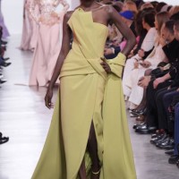 Model walks the runway during the Elie Saab Haute Couture Spring-Summer 2025 show as part of Paris Fashion Week on January 29, 2025 in Paris, France.