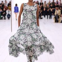 Model walks the runway during the Loewe Paris Womenswear Spring-Summer 2025 show as part of Paris Fashion Week on September 27, 2024 in Paris, France.