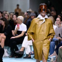 Model walks the runway during the Prada collection show at Milan's Fashion Week Womenswear Spring / Summer 2025, on September 19, 2024 in Milan.