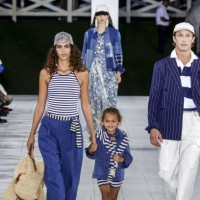 Model walks the runway during the Ralph Lauren Ready to Wear Spring/Summer 2025 fashion show as part of the New York Fashion Week on September 5,...