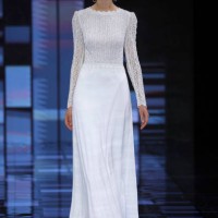 Model walks the runway during the Rosa Clará show as part of the Barcelona Bridal Week 2023 on April 20, 2023 in Barcelona, Spain.