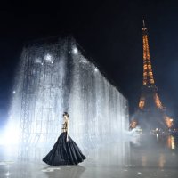 Model walks the runway during the Saint Laurent Womenswear Spring/Summer 2022 show as part of Paris Fashion Week on September 28, 2021 in Paris,...