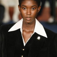 Model walks the runway during the Tommy Hilfiger Ready to Wear Fall/Winter 2024-2024 fashion show as part of the New York Fashion Week on February 9,...