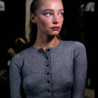 Models have their hair, make-up and outfits prepared backstage ahead of the DI PETSA Spring/Summer 2025 collection, at London Fashion Week in London,...