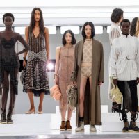 Models pose on the runway at the Fendi fashion show during the Milan Womenswear Spring/Summer 2025 on September 17, 2024 in Milan, Italy.