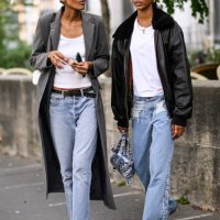 Models seen outside the Zimmermann show during the Womenswear Spring/Summer 2024 as part of Paris Fashion Week on October 02, 2023 in Paris, France.