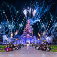 Models walk finale of the runway during the Coperni Paris Womenswear Spring-Summer 2025 show as part of Paris Fashion Week at Disneyland Paris on...