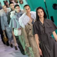 Models walk the runway at the Burberry show during London Fashion Week September 2024 at on September 16, 2024 in London, England.