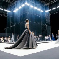 Models walk the runway during the Adnan Akbar show at Riyadh Fashion Week October 17, 2024 in Riyadh, Saudi Arabia.