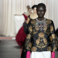 Models walk the runway during the Giambattista Valli Haute Couture Spring-Summer 2025 show as part of Paris Fashion Week on January 27, 2025 in...