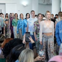 Models walk the runway during the Juzui SS25 Collection fashion show during the September 2024 New York Fashion Week: The Shows at Canoe Studios on...