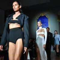 Models walk the runway during the Theunissen Womenswear Spring/Summer 2024 show as part of Paris Fashion Week on October 03, 2023 in Paris, France.