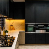 modern black kitchen - home decoration stock pictures, royalty-free photos & images