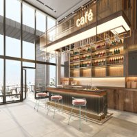 modern café interior design - home decoration stock pictures, royalty-free photos & images