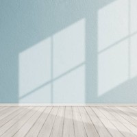 modern empty room with wooden floor and large blue concrete wall - food stock pictures, royalty-free photos & images