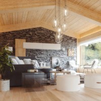modern european alpine chalet interior - home decoration stock pictures, royalty-free photos & images