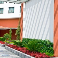 modern garden - garden decoration stock pictures, royalty-free photos & images