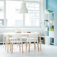 modern homeoffice in a loft - home decoration stock pictures, royalty-free photos & images