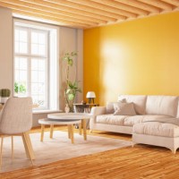 modern interior design sofa with yellow wall - home decoration stock pictures, royalty-free photos & images