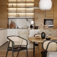 modern kitchen interior with dining table - home decoration stock pictures, royalty-free photos & images