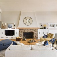 modern living room home interior design with fireplace and television - home decoration stock pictures, royalty-free photos & images