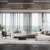 modern living room in 3d - home decoration stock pictures, royalty-free photos & images