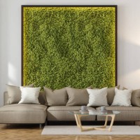 modern living room with beige sofa, coffee table, floor lamp and vertical garden - garden decoration stock pictures, royalty-free photos & images