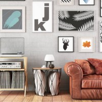modern living room with sofa and frames - home decoration stock pictures, royalty-free photos & images