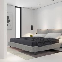modern minimalist master bedroom with elegant design - home decoration stock pictures, royalty-free photos & images